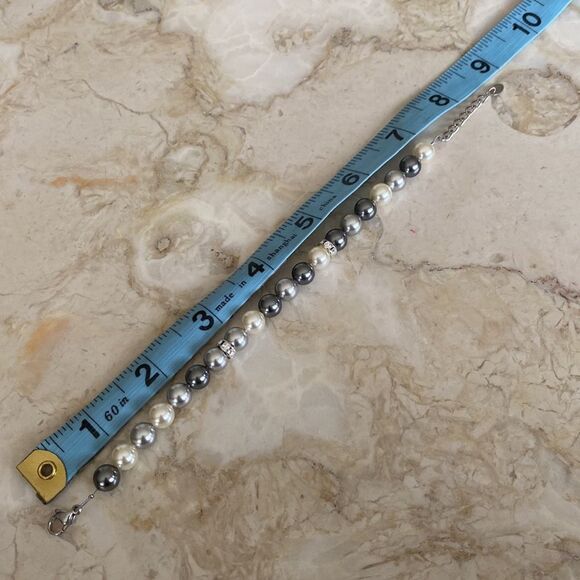 CRYSTALP Carmen Pearl Halskette Austrian Crystal & Faux Pearl Bracelet - Picture 8 of 10